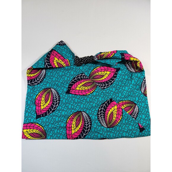 Vibrant Hobo-Style Bento Bag Minimalist Cotton Wax Print Polka Dot Reversible - Picture 5 of 8